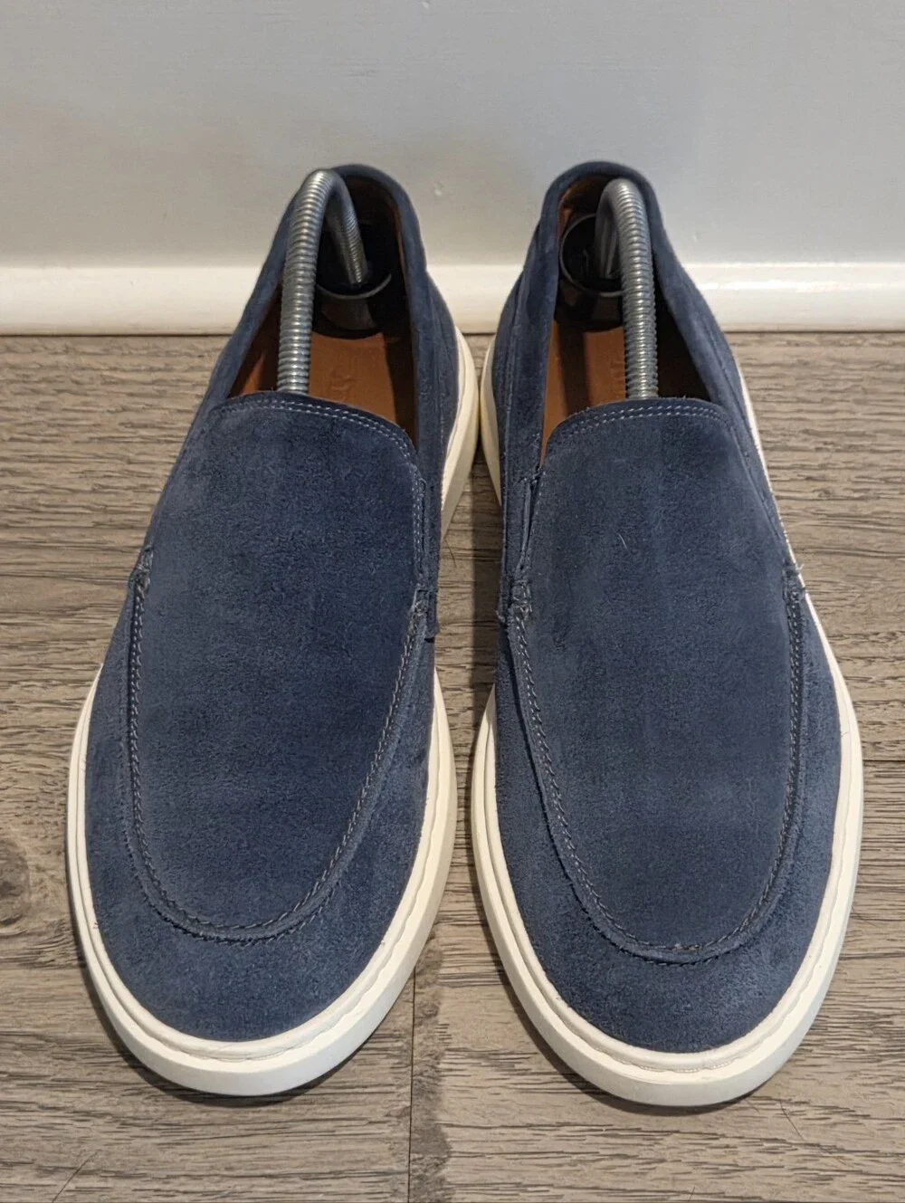 Allen Edmonds Hayes Blue Suede Slip-On Loafers Shoes - Size 8 D